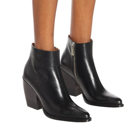Chloe Black Leather Rylee Ankle Boots Sz 38 $950 - Picture 2 of 10